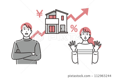 Couples fearful of rising mortgage interest rates 112963244