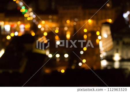 Lights of the old city from the height of flight Lights of the old city from the height of flight 112963320