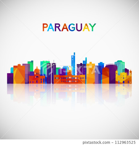 Paraguay skyline silhouette in colorful geometric style. 112963525