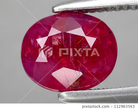 natural red ruby corrundum gemstone on the background 112963563