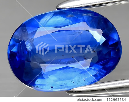 natural blue kyanite gemstone on the background 112963584