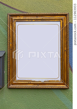 Empty Gold Frame Wall 112963933