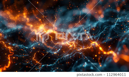 Energetic neural pathways and data networks. Generative AI. 112964011