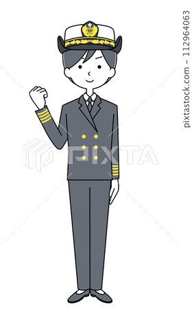 Guts pose Illustration of the Maritime Self-Defense Force (winter uniform) Guts pose Illustration of the Maritime Self-Defense Force (winter uniform) 112964063