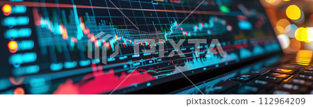 Abstract stock market background with diagrams and candles. Concept of marketing and business. Abstract stock market background with diagrams and candles. Concept of marketing and business. 112964209