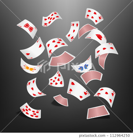 Poker Card Diamond Scattered, Vector Illustration 112964250