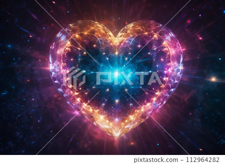 Abstract cosmic heart on a space background 112964282