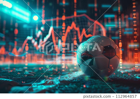AI-generated content. Online bet and analytics and statistics for soccer game. Generative AI 112964857