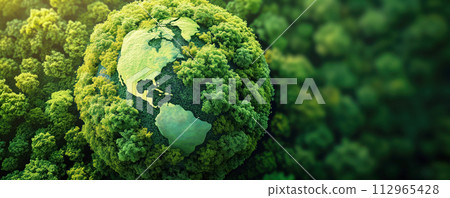 Abstract background of the planet earth covered with forests. Ecology and ecosystem saving concept 112965428