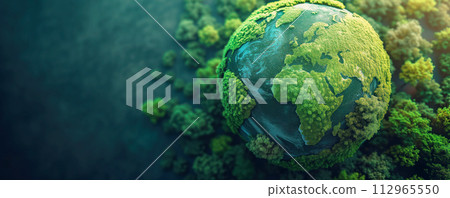 Abstract background of the planet earth covered with forests. Ecology and ecosystem saving concept 112965550