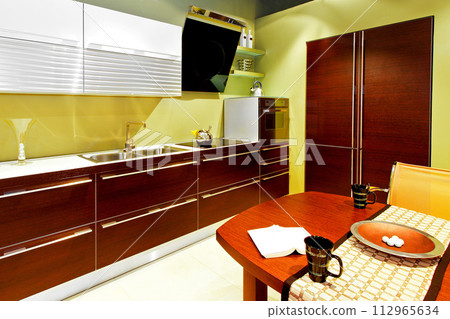 Green kitchen Green kitchen 112965634