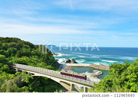藍天碧海的岩手縣三陸鐵道 藍天碧海的岩手縣三陸鐵道 112965693