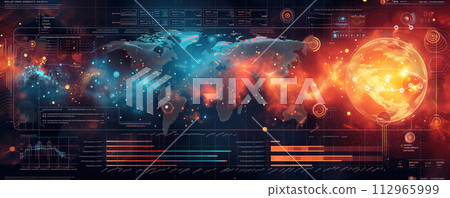 Abstract background with diagrams and graph of economy, stock market, income. 112965999
