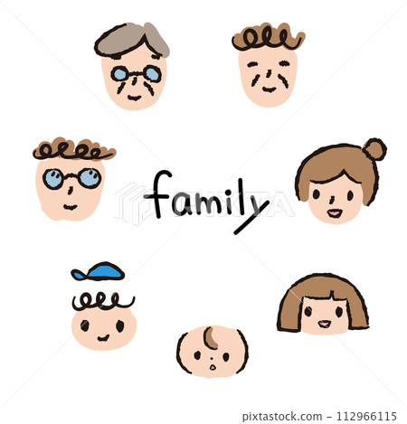 家庭手繪風格插畫 家庭手繪風格插畫 112966115