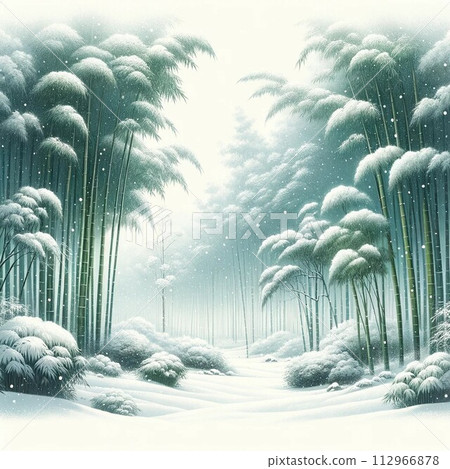 Snow bamboo grove 112966878