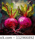 Beetroot. Printable square oil painting, impasto 112966892