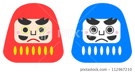 受護身符和幸運符裝飾的達摩大師啟發的達摩插圖 112967210