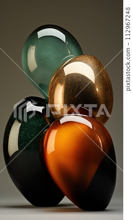 Stack of glass balls, abstract jewelry background wallpaper 112967248