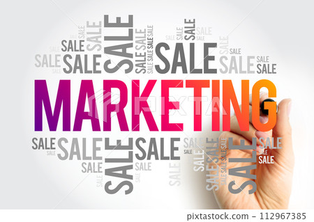 Marketing Sale word cloud collage, business concept background Marketing Sale word cloud collage, business concept background 112967385