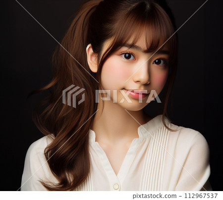 beautiful girl in white blouse 112967537