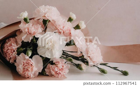Pink carnations placed on the table Firefly generated image 112967541