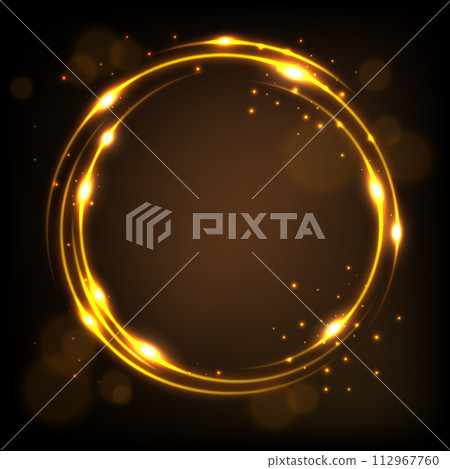 Round Gold Shiny With Sparks Background, Vector Illustration 112967760