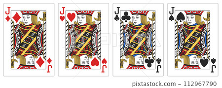 4 Of A Kind Jacks Poker Playing Card, Vector Illustration 4 Of A Kind Jacks Poker Playing Card, Vector Illustration 112967790