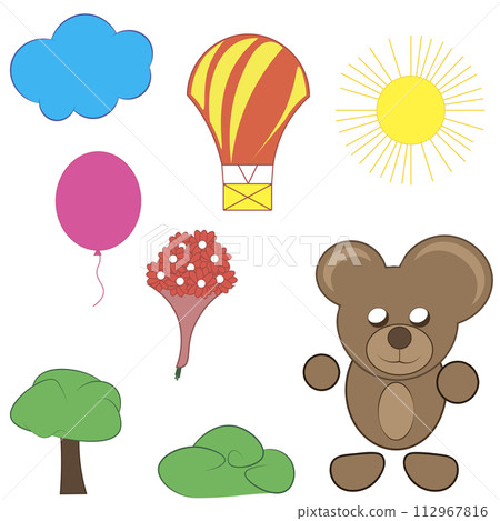 Some elements and characters for a children's flash cartoon 112967816