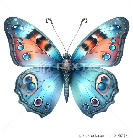Colorful Watercolor butterfly PNG isolated on transparent background 112967921