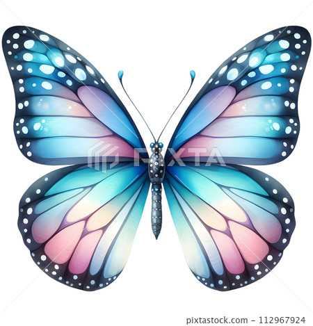 Colorful Watercolor butterfly PNG isolated on transparent background 112967924