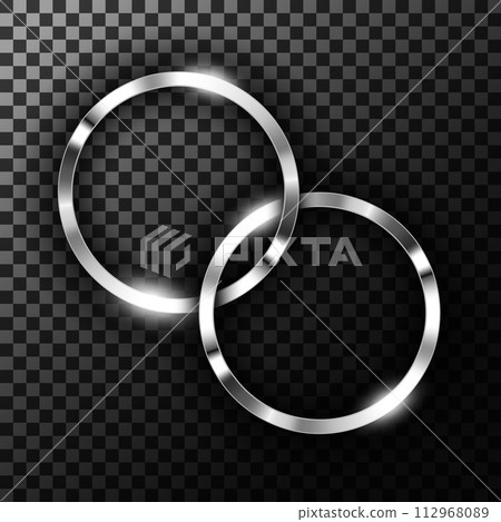 Metallic Chrome Rings On Transparent Textured, Vector Illustration Metallic Chrome Rings On Transparent Textured, Vector Illustration 112968089