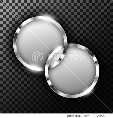 Metallic Chrome Rings With Text Space On Transparent Textured, Vector Illustration Metallic Chrome Rings With Text Space On Transparent Textured, Vector Illustration 112968090