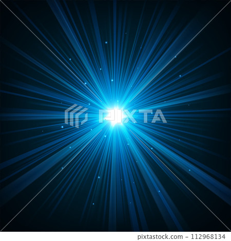 Blue Shine In Dark Background, Vector Illustration 112968134