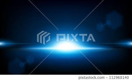 Blue Rays Rising Background, Vector Illustration 112968140