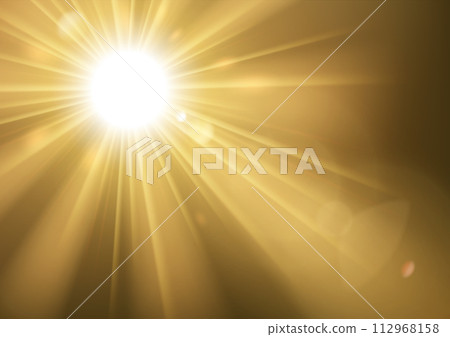 Sun Lights Shining With Lens Flare On Clipping Mask, Vector Illustration 112968158