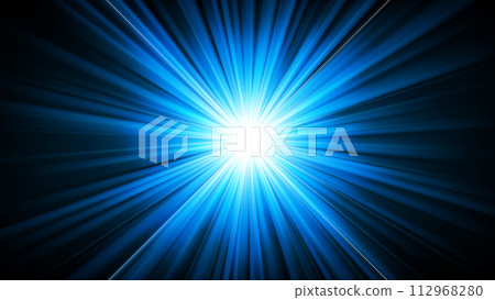 Blue Light Shining From Darkness, Vector Illustration 112968280