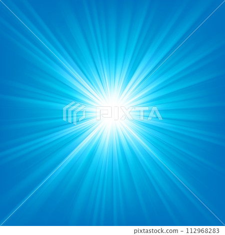 Blue Light Shining On Bright Background, Vector Illustration 112968283