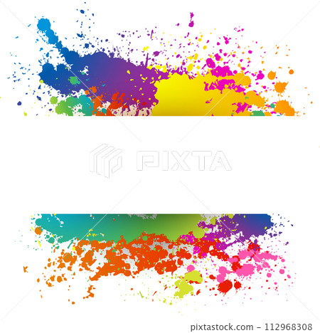 Text Space White Paper on Colorful Splashes Background, Vector Illustration Text Space White Paper on Colorful Splashes Background, Vector Illustration 112968308