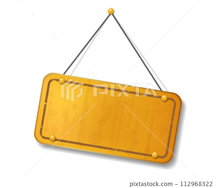 Vintage Old Gold Sign with Text Space, Vector Illustration 112968322