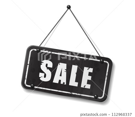 Vintage Old Black Sign with Sale Text, Vector Illustration Vintage Old Black Sign with Sale Text, Vector Illustration 112968337