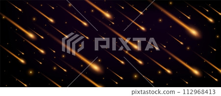 Meteor Rain From Space, Vector Illustration 112968413