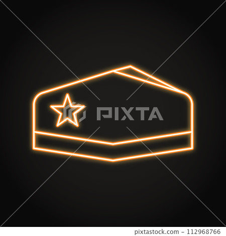 Soviet garrison cap neon icon 112968766