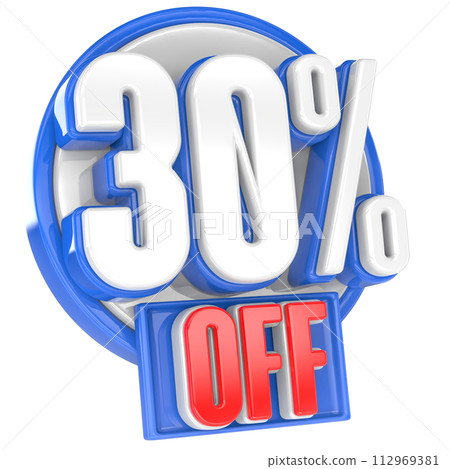 Number And Sign 3D Render For Discount 112969381
