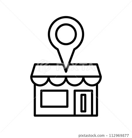 Store location icon. Market place. Shopping and E-commerce. Store location icon. Market place. Shopping and E-commerce. 112969877