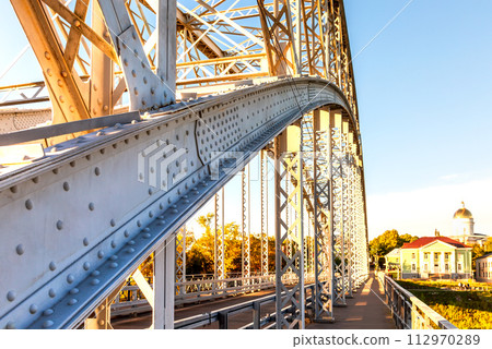 First in Russia steel arch bridge across the Msta river First in Russia steel arch bridge across the Msta river 112970289