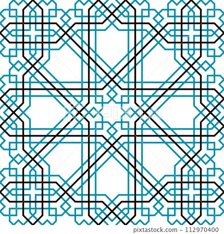 Seamless arabic geometric ornament based on traditional arabic art. Muslim mosaic. Turkish, Arabian tile.Girih style. 112970400