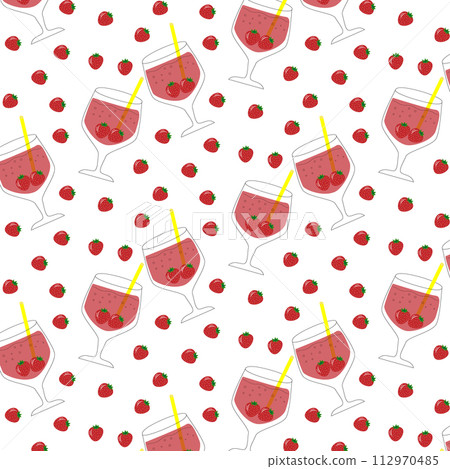 Pattern with cocktail glasses orange, mojito, strawberry. Decor with summer alcoholic drinks. Vector. Pattern with cocktail glasses orange, mojito, strawberry. Decor with summer alcoholic drinks. Vector. 112970485