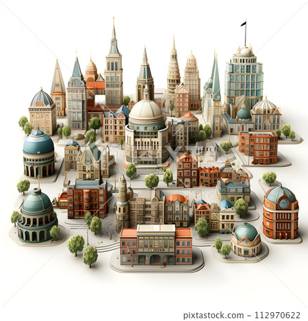 city architecture cityscape urban building modern illustration generative Ai. 112970622