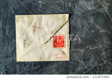 AI-generated content. Vintage Envelope With Stamp 112971064