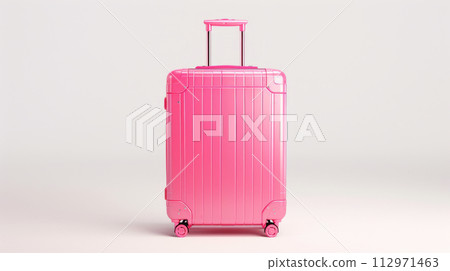Premium pink travel suitcase with wheels 112971463